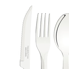 Faqueiro Tramontina Leme 20 Peças Aço Inox E Cabos Polipropileno Lavanda Resistente Kit Completo