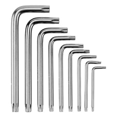Jogo de Chaves Torx Curtas Cromo Vanádio T10-T50 9pcs Acabamento Acetinado MTX 123059