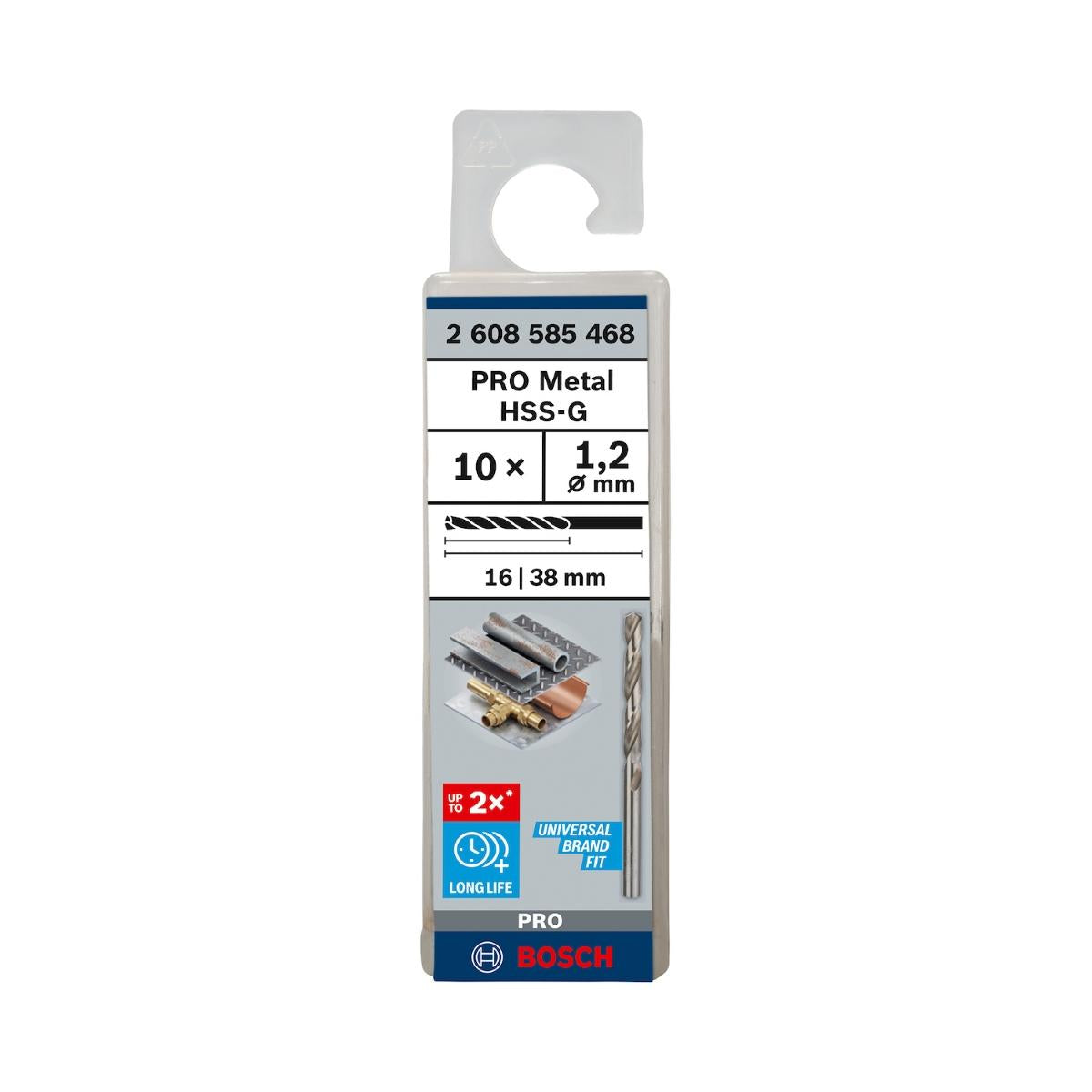 Broca Para Metal Bosch Pro Metal Hss-G 1,2mm 10Un