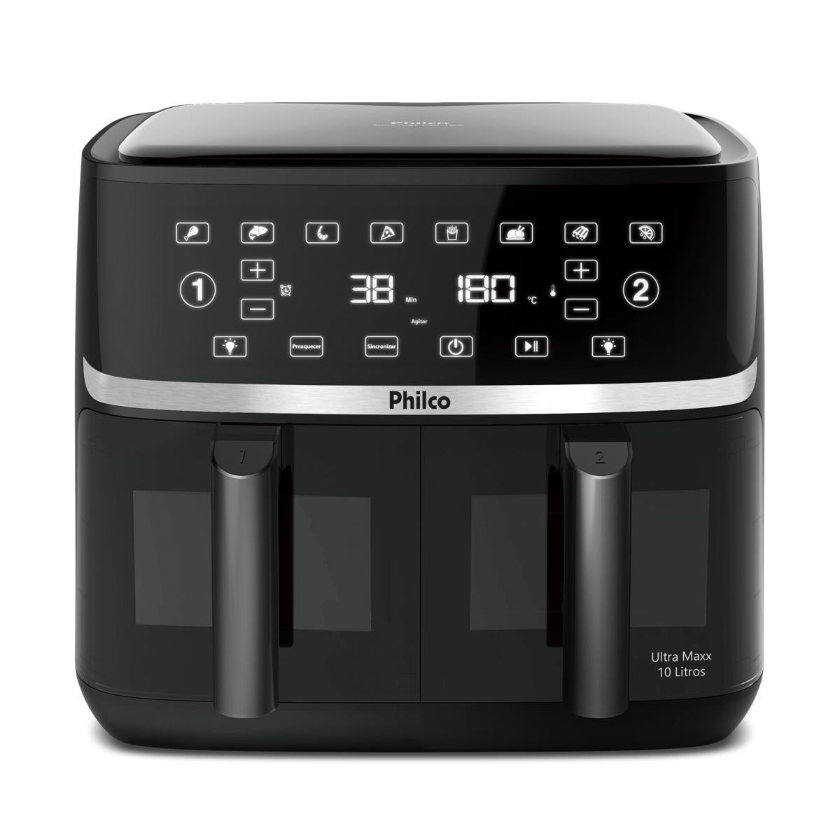 Fritadeira Air Fryer Philco PAF10A 10L Cesto Duplo 2000 Watts 220V