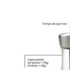 Moedor De Sal Ou Pimenta Tramontina 110g Aço Inox Cerâmica Linha Realce