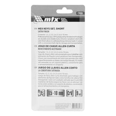 Jogo De Chaves Hexagonais Curtas 1.5-10mm Crv Acetinado 9pçs Mtx 123039