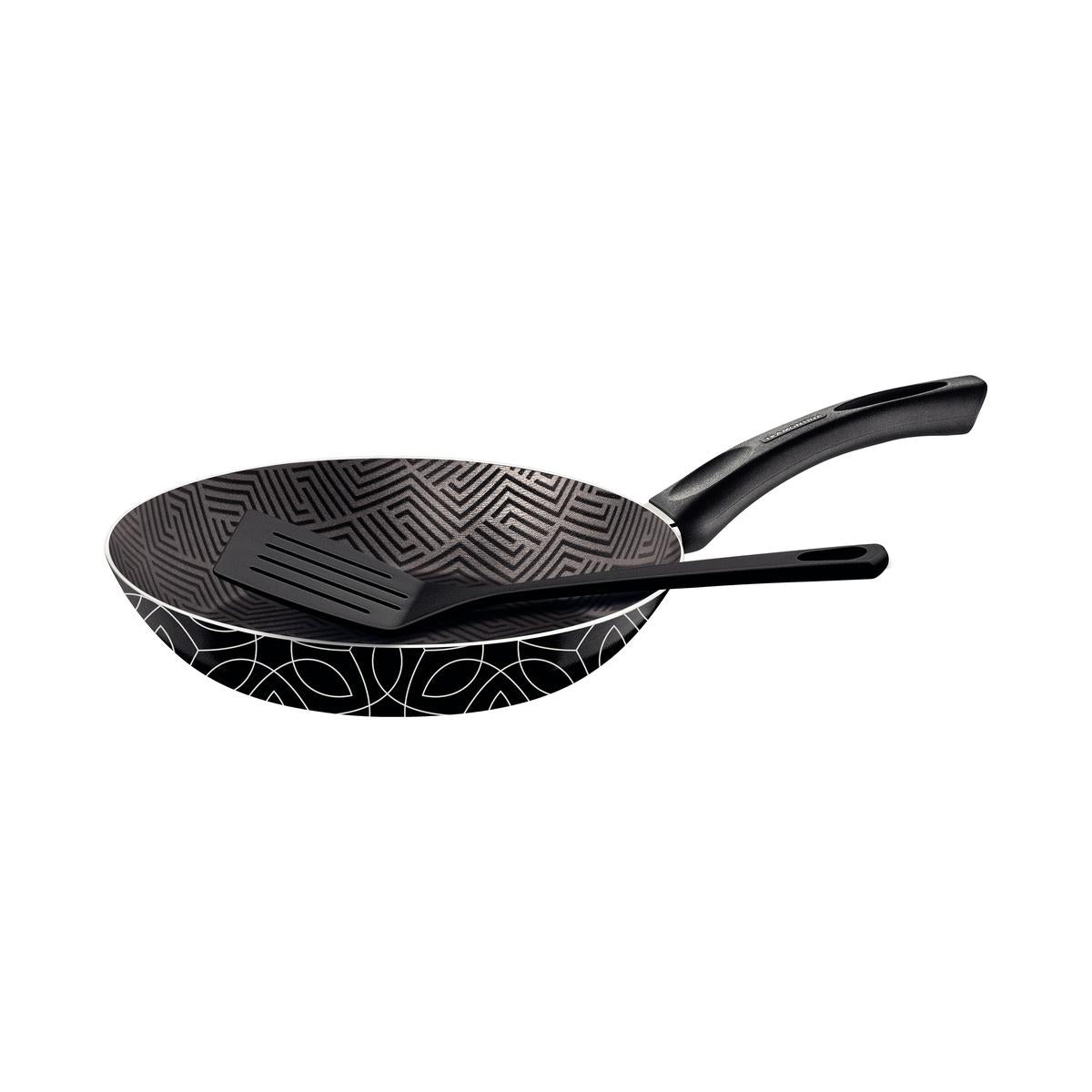 Frigideira 22 Cm 1,0 L Paris Tramontina Antiaderente Starflon Max Com Espátula E Alumínio Preto