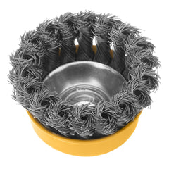 Escova Tipo Copo 75mm Aço Inoxidável 0,5mm Rosca M14 Para Esmerilhadeira Ferrugem
