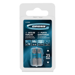 Bit Torção PZ2 25mm Gross 1147855 2PCS Impacto Aço