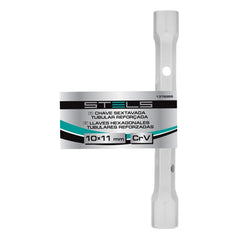 Chave Sextavada Tubular CrV 10-11mm Reforçada 130mm Cromado Stels 1376955