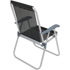 Cadeira de Praia Alta em Alumínio Preta Bel Relax Comfort 120kg Suporta Até 120kg