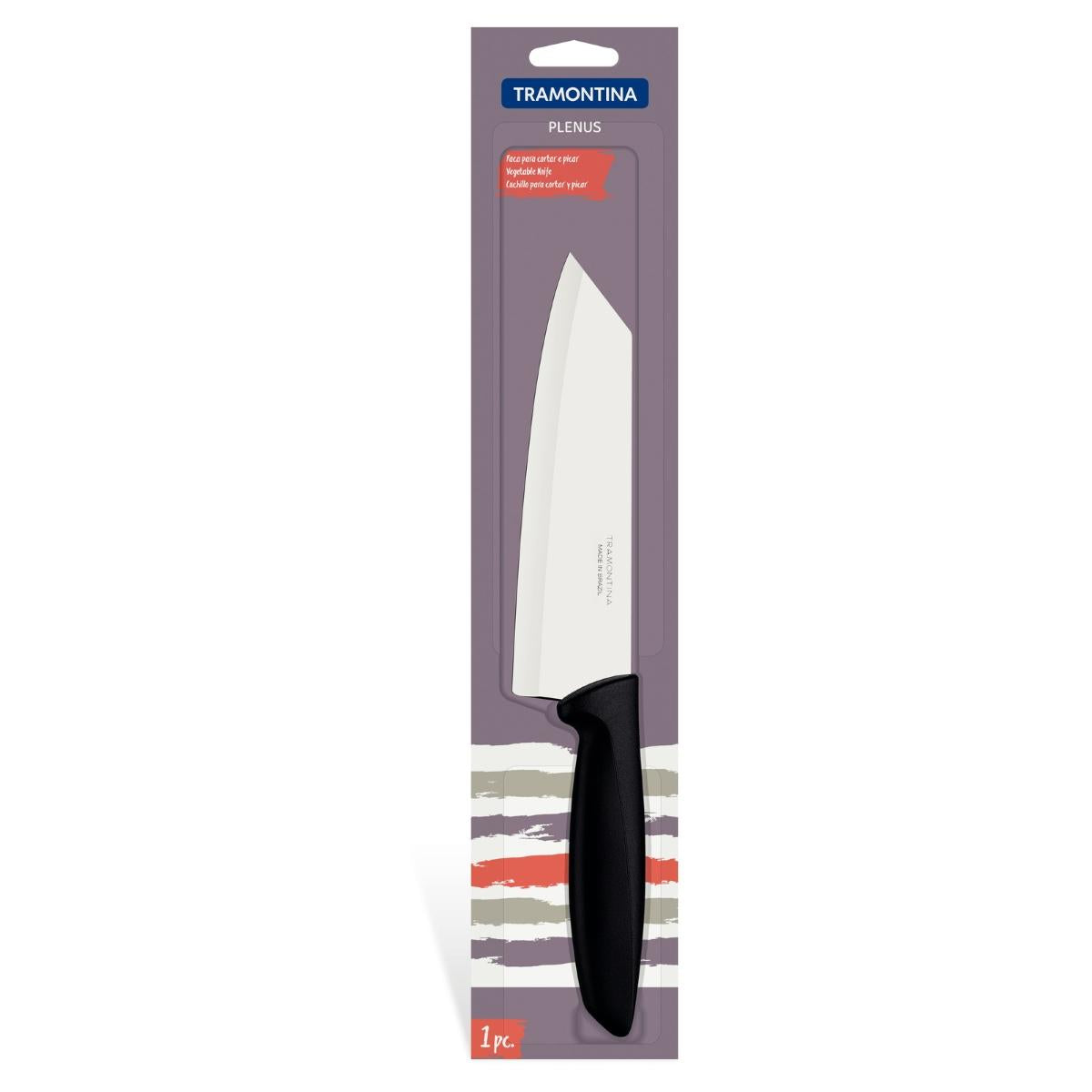 Faca Para Fatiar E Picar Tramontina Plenus 6 Polegadas Aço Inox Cabo Polipropileno Preto Cozinha