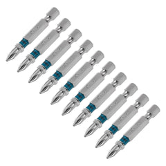 Bits Phillips Ph1 50mm Aço Rápido 10 Peças Haste 1/4' Taiwan S2