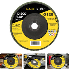 Disco Flap 115 mm G120 Fibra Conico Aço Tradestar
