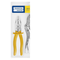 Kit Ferramentas Tramontina Master Alicate Pressão 10'' Universal 8'' Corte Diagonal 6'' Para Reparos