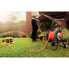 Mangueira Jardim 100m Tramontina Multi 3/4'' Laranja 3 Camadas PVC Resistente 12 Bar 50°C