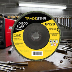 Disco Flap 115 mm G120 Fibra Conico Aço Tradestar
