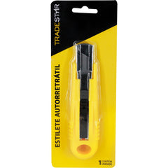Estilete Auto Retrátil 18 MM Guia Aço Tradestar