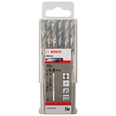 Broca Para Metal Bosch Aço Rápido Hss-G 6,8mm 10 Peças
