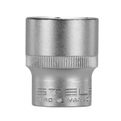 Soquete Sextavado 1/2'' 13mm Aço CrV Stels 1382455 Com Clips Plástico