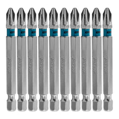 Bits Phillips Ph2 70mm 10 Unidades Aço S2 Gross Encaixe 1/4 Magnético
