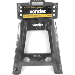 Banqueta Plástica Dobrável Preta Altura 450 mm - Vonder