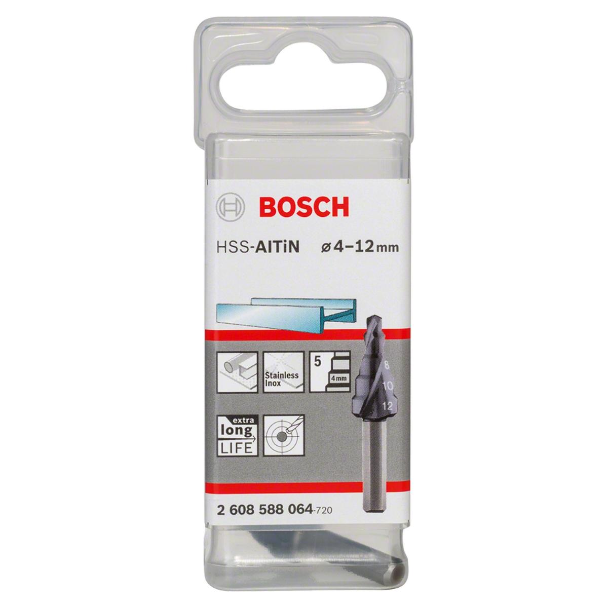 Broca Escalonada P/Metal Bosch Hss-Altin 4-12mm 5 Diâmetros