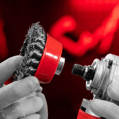 Escova de Aço Copo Torcida 75mm M14 12500rpm MTX 746249 para Esmerilhadeira