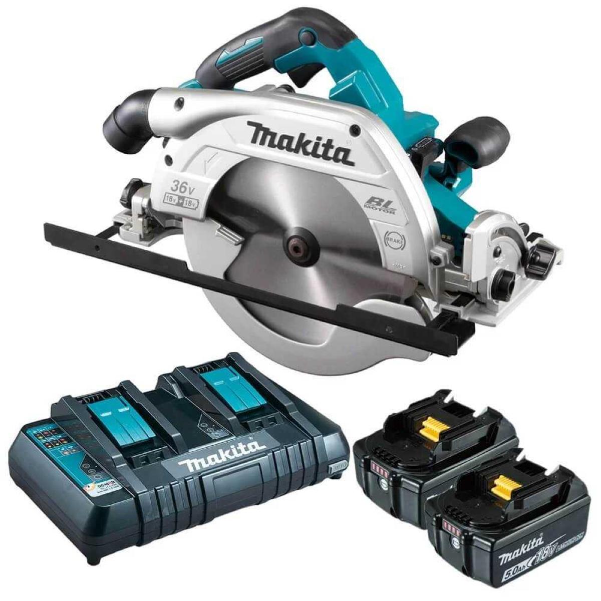 Serra Circular 235Mm Sem Fio 36V Com AWS 2 Baterias Carregador Disco Maleta DHS900PT2 220V Makita