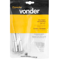 Chumbador com Parafuso 1/4'' X 3'' com 2 peças Vonder