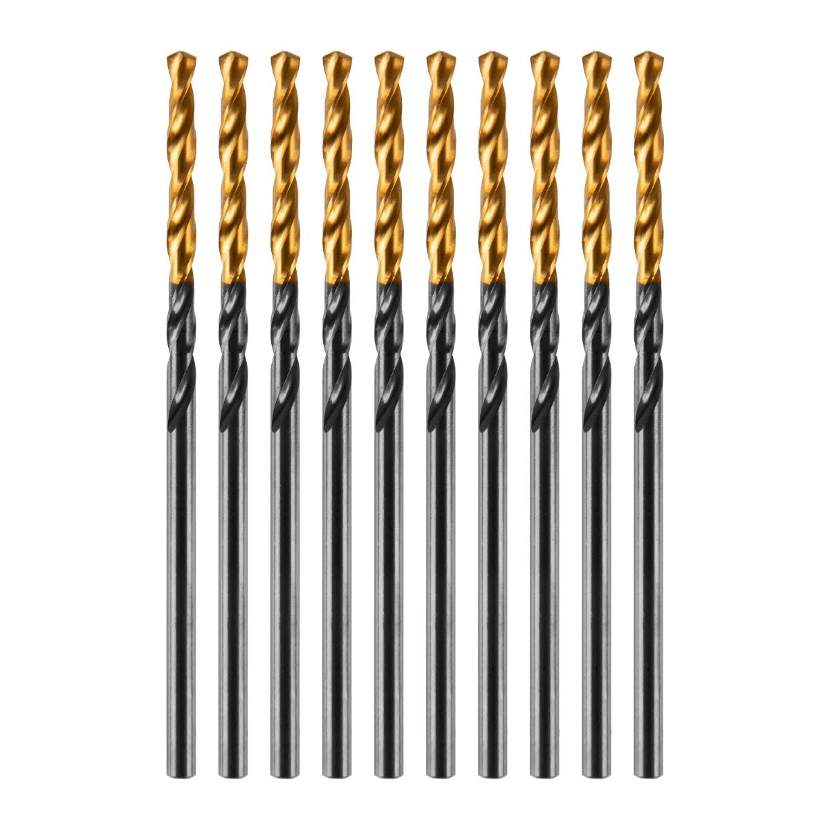 Broca Aço Rápido 2mm 10pcs Nitreto Titânio Metal Profissional Gross Golden Tip 71720355