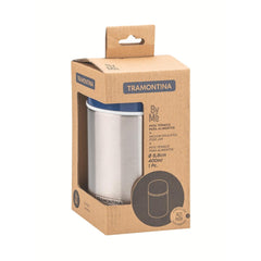 Pote Térmico Tramontina Aço Inox 400 Ml Tampa Azul 8,8 Cm Parede Dupla