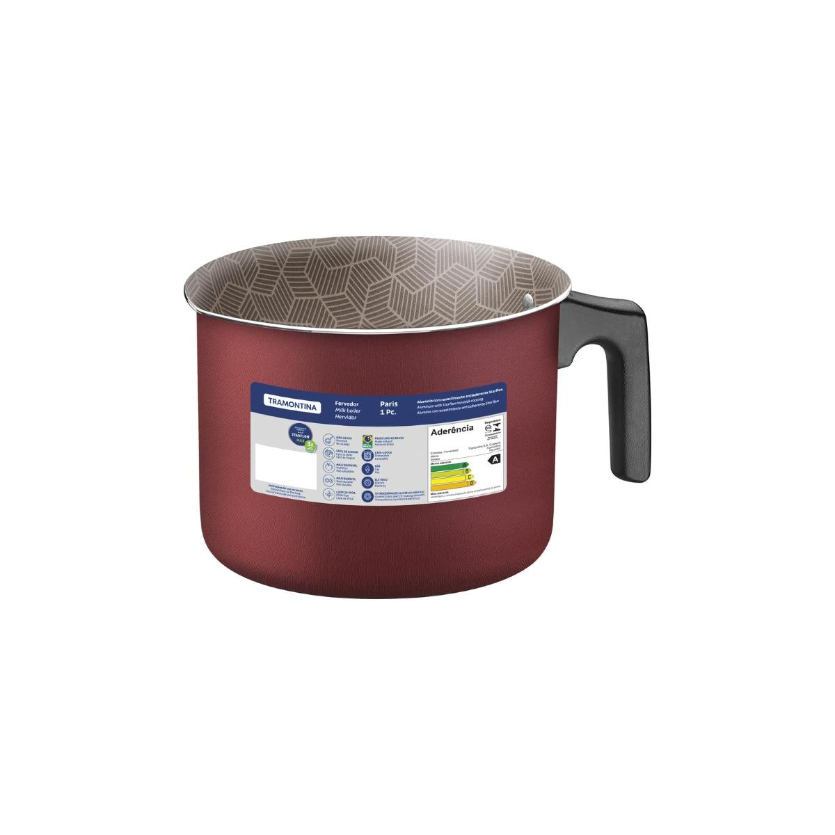 Fervedor Tramontina Paris Antiaderente Starflon Max 2,7 L 16 cm Alumínio Vermelho Cabo Antitérmico