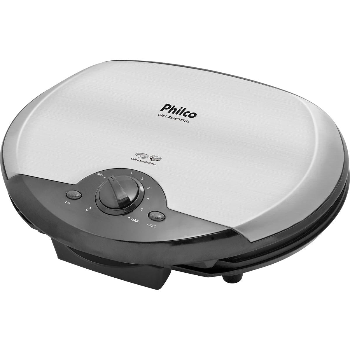 Grill e Sanduicheira Philco Jumbo Steel Inox 1500 Watts 127V - Guimepa