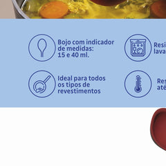 Concha De Silicone Tramontina Softta Vermelha 210 Graus Celsius Antiaderente Para Panelas Cozinha