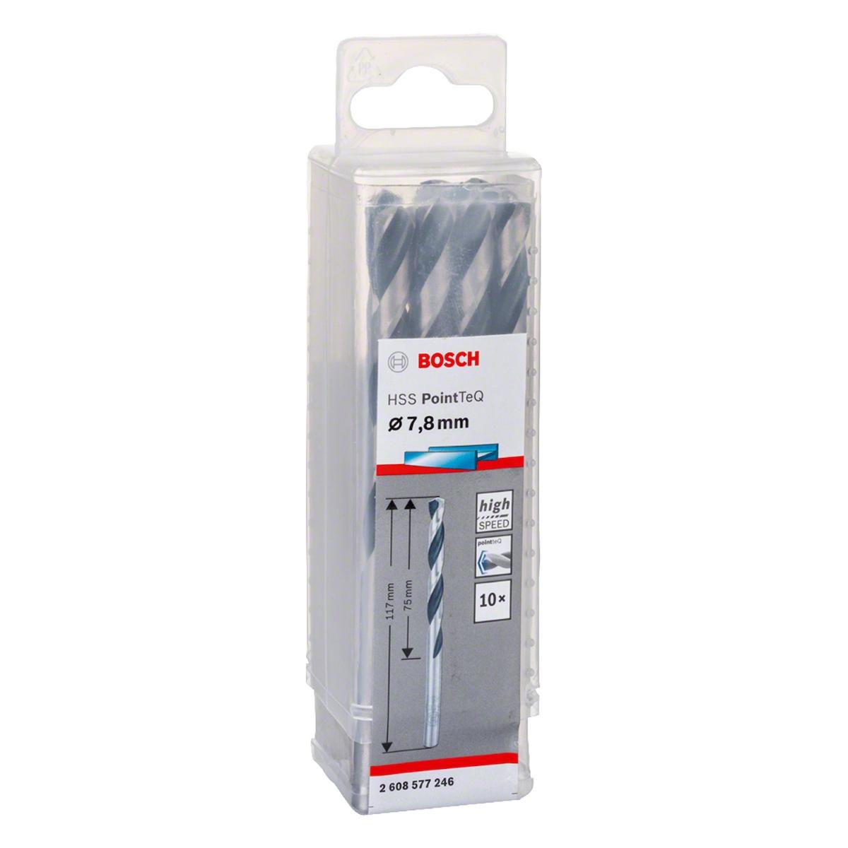Broca Metal Bosch Aço Rápido Hss-Pointteq 7,8mm 10 Peças