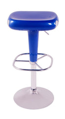 Banqueta milano em abs base aço cromado azul - Bel Lazer