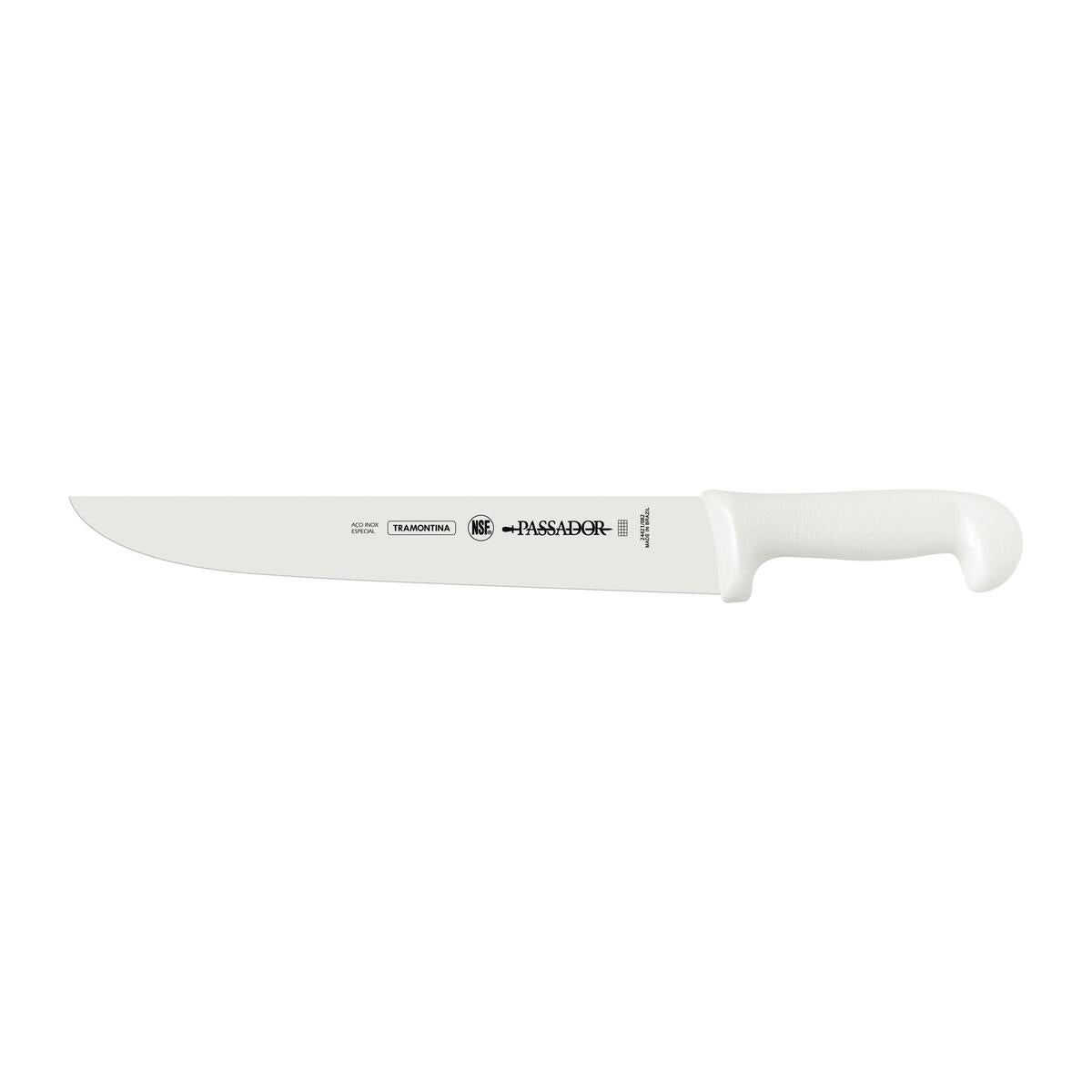 Faca Passador 12 Polegadas Tramontina Profissional Master Aço Inox Cabo Branco Antimicrobiano NSF