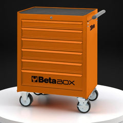 Carrinho de Ferramentas 400KG Laranja 6 Gavetas com Guias Telescópicas C04-BOX-O Beta
