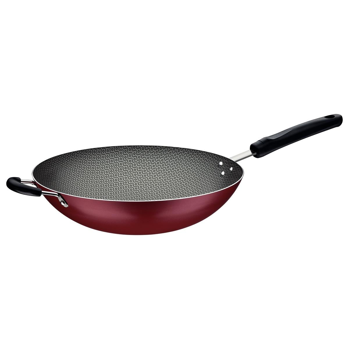 Wok Tramontina Loreto 36 cm 6 L Antiaderente Starflon Max Alumínio Vermelha Cabo Antitérmico