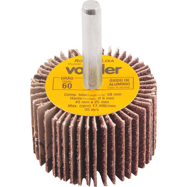 Roda de Lixa 40x25mm com Haste G60 Vonder