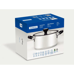 Caçarola Rasa Tramontina Solar Aço Inox Fundo Triplo 20 cm 2,9 L Silicone Indução
