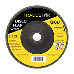 Disco Flap 180 mm G60 Fibra Conico Aço Tradestar