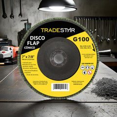 Disco Flap 180 mm G100 Fibra Cônico Aço Tradestar