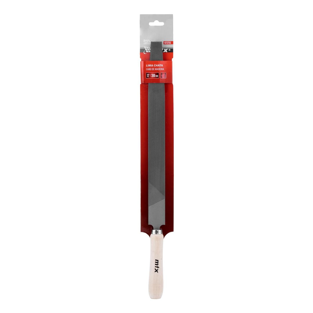 Lima Chata Murca 300mm Cabo Madeira Aço Carbono Corte Cruzado Duplo Nº2 MTX