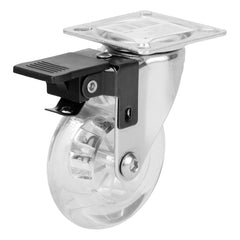 Rodízio Gel Giratório com Freio 3 Pol 75mm 55kg 1PC MTX - Durável e Silencioso