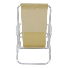 Cadeira Lazy Reclinável 4 Posições Alumínio Bege Bel Ideal Praia Camping