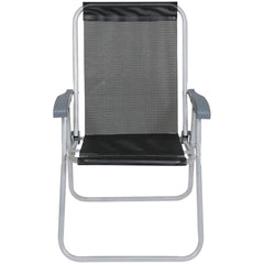 Cadeira de Praia Alta em Alumínio Preta Bel Relax Comfort 120kg Suporta Até 120kg