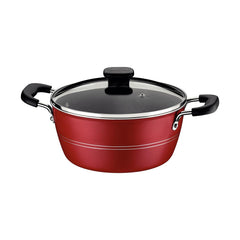 Caçarola Tramontina Sicília Alumínio Antiaderente Starflon 24 cm 4,3 L Vermelha Espessura 3,0 mm