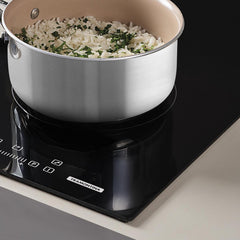 Panela Tramontina Romagna Aço Inox E Alumínio Revestimento Cerâmico Marfim 18 cm 2,25 L Indução