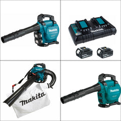 Soprador Sem Fio 36V Portátil Com Cinta de Ombro 2 Baterias Carregador Tubos DUB363PT2V 127V Makita