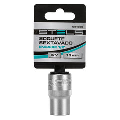 Soquete Sextavado 1/2' 13mm CrV Stels 1381355 Encaixe 1/2 Polegada