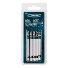 Bits Phillips PH1 Aço Rápido 70mm 5 Peças Para Parafusadeira Alta Qualidade