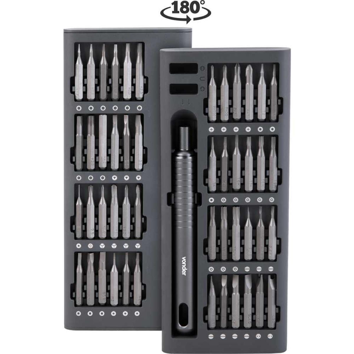Jogo Bits Ponteira Precisão 51Pcs Vonder Aço S2 Fosfatizado Estojo com Adaptador e Magnetizador - Guimepa